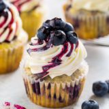 Blueberry and white chocolate cupcake