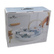 Porcelain Floral Teapot with Infuser and Tea Cups with Serving Tray