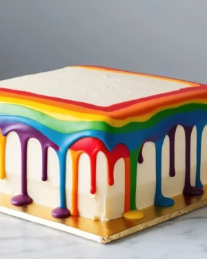 Rainbow Drizzle Cake